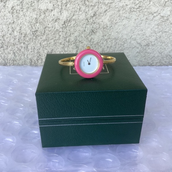Vintage Gucci 11/12.2 Interchangeable Bezel Bangle Watch Petite Great Condition - Picture 3 of 6